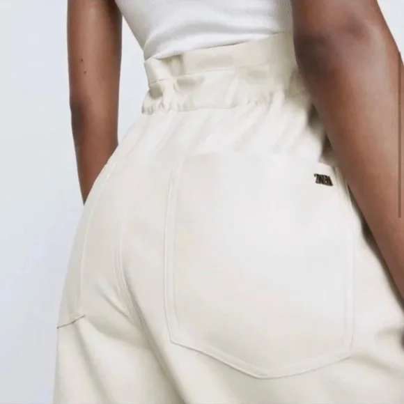 ZARA LEATHER PANTS FAUX LEATHER BAGGY PANTS